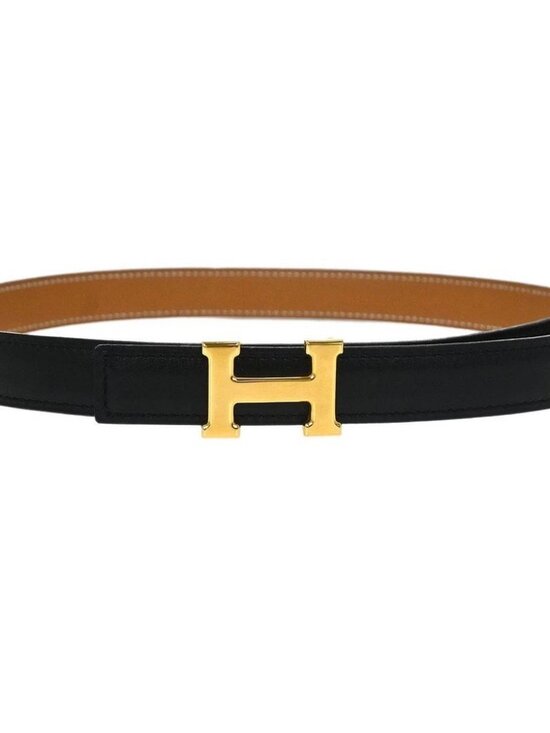 Hermes Black Box Calf Constance Reversible Belt #65 Small Good □B main image 15